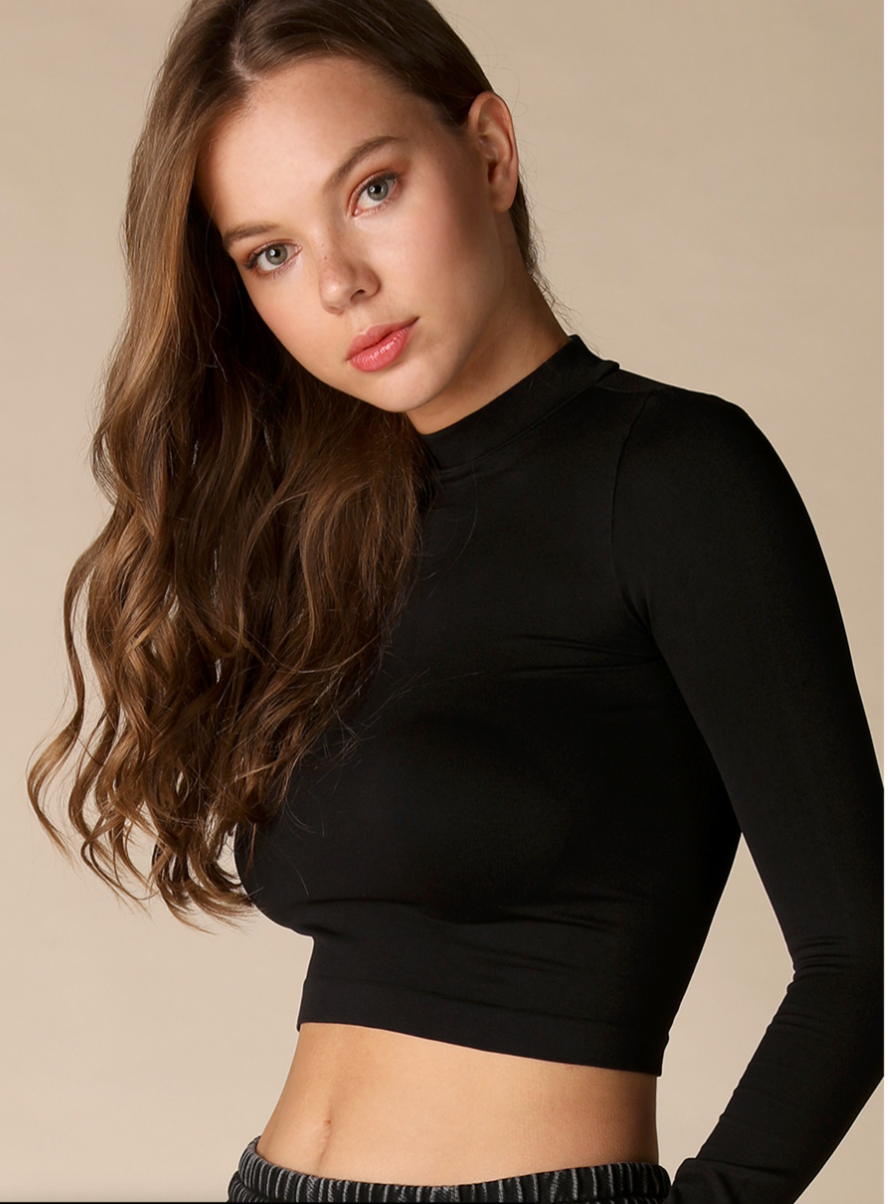 Slayer Mock Neck Crop Top